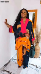 2PC Set – Ankara Dashiki Print Top and Pants, Elegant Fashion Outfit