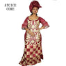 Buy African Women's Bazin Riche Embroidered Plus-Size Long Dress with Matching Scarf for only $59.66 at Flexi Africa!