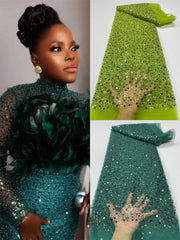 Elegant Lace Fabric – French Tulle Net with Sequins for Bridal and Special Gowns - Free Worldwide only at Flexi Africa