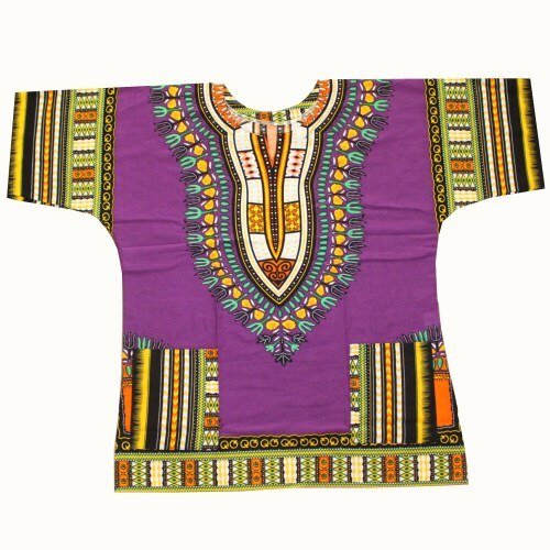 100% Cotton African Print Dashiki Unisex Clothing Bold and Colorful Loose T-shirts - Flexi Africa - Free Delivery Worldwide