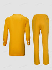 2024 New in Nigerian African Men Traditional Outfit 2 Piece Sets High Quality Fashion Shirts and Pants Africa Clothes Costumes - Free Delivery Worldwide only at Flexi Africa