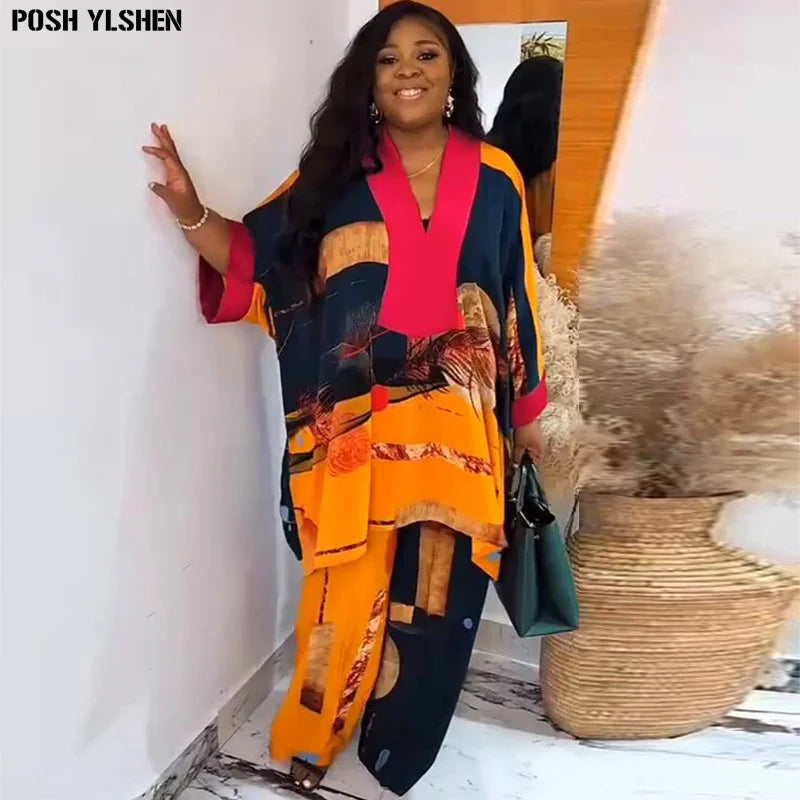 Buy Plus Size African Clothes Women Dashiki 2PC Set Print Outfits Tops Pants Trousers Suits for only $64.62 at Flexi Africa!
