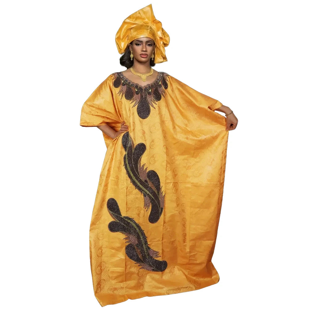 Inspired Bazin Gown – African Wedding & Party Dress for Women