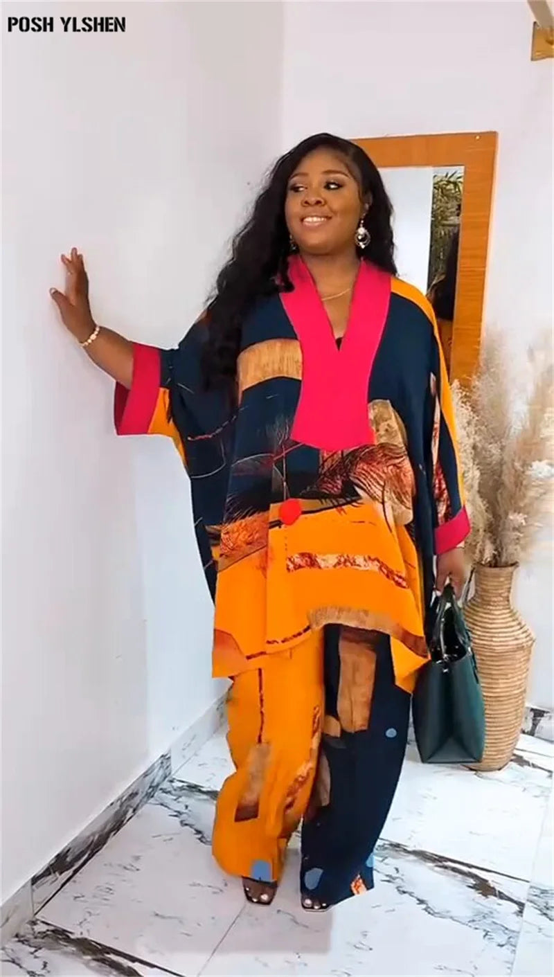 Buy Plus Size African Clothes Women Dashiki 2PC Set Print Outfits Tops Pants Trousers Suits for only $64.62 at Flexi Africa!