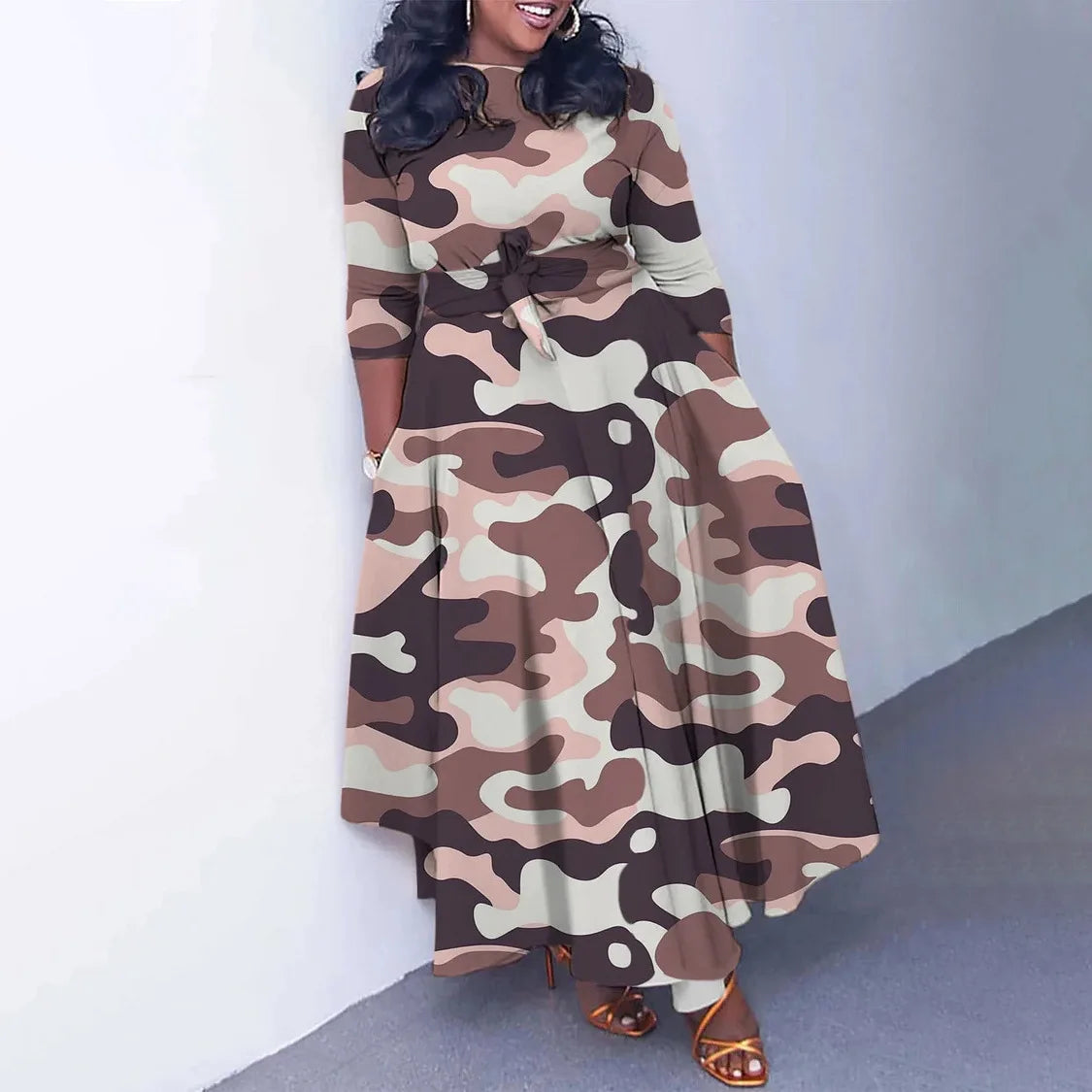 Plus Size African Maxi Dress for Women – Dashiki Abaya Style with Ankara Print | Elegant Polyester Femme African Clothing