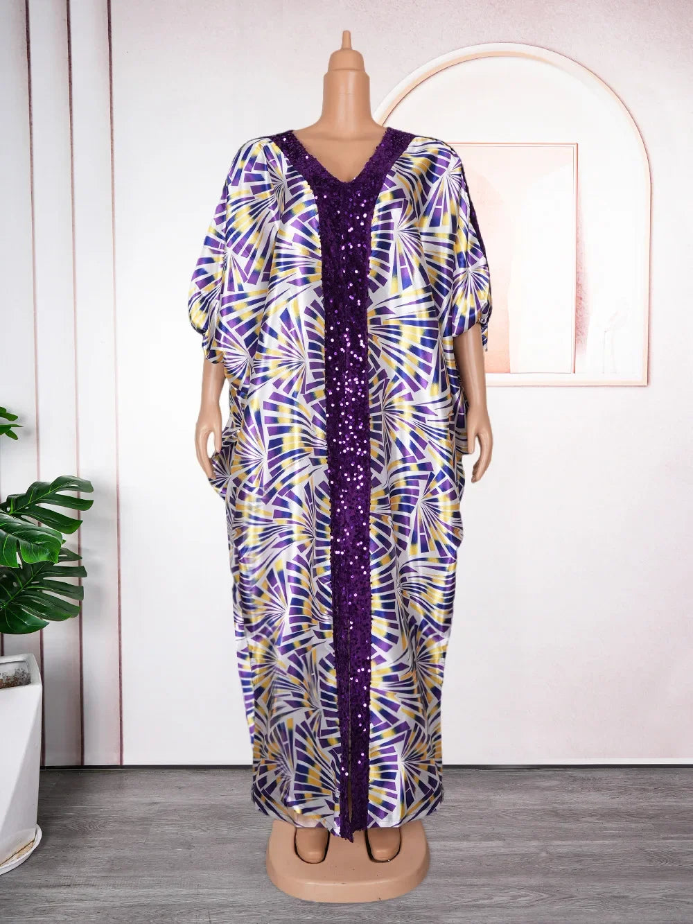 Women's African Abaya Dress – Luxury Caftan Gown for Evening & Celebration - Free Delivery Worldwide only at Flexi Africa