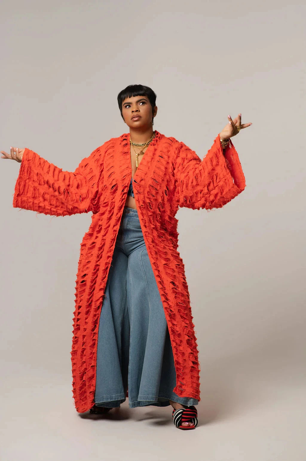 African Fashion Cardigans For Women Summer 2025 Sexy Hollow Denim Long Down Coat Plus Europe Lady Swimwear Long Kimonos