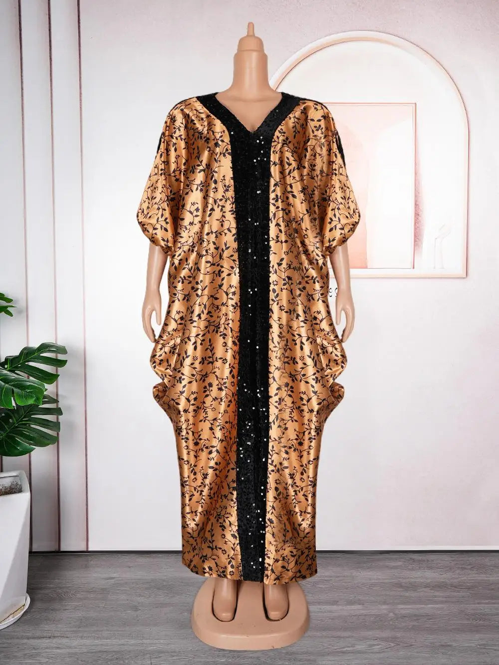 Women's African Abaya Dress – Luxury Caftan Gown for Evening & Celebration - Free Delivery Worldwide only at Flexi Africa