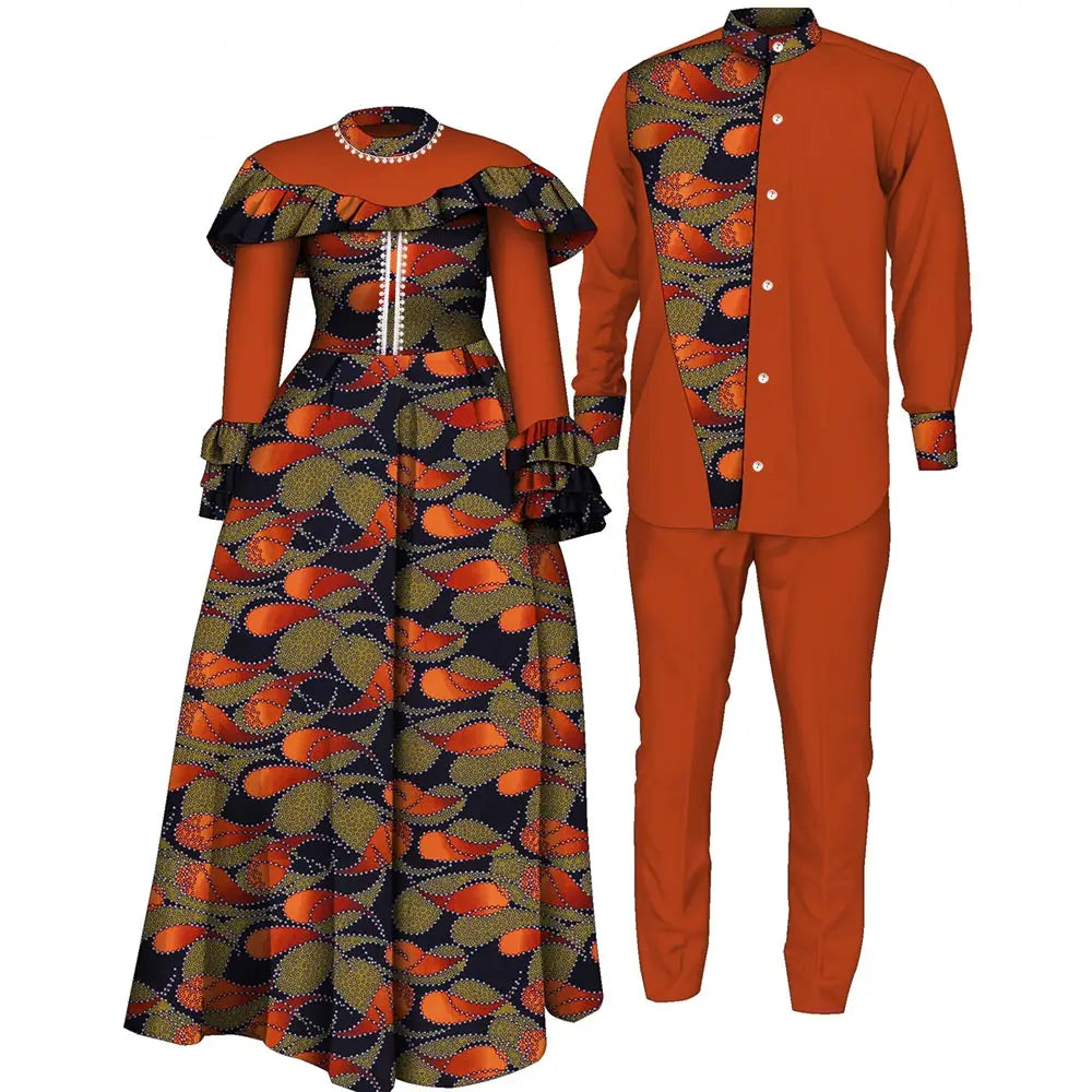 Women’s Printed Dress with Matching Men’s Suit for Weddings, Parties & Special Occasions for only $65.66 at Flexi Africa!