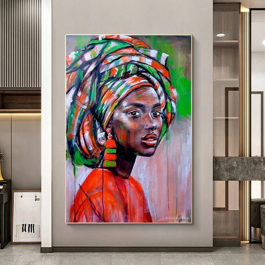 Abstract African Woman Graffiti Art: Canvas Paintings, Posters, and Prints for Unique Wall Decor - Flexi Africa - FREE POST