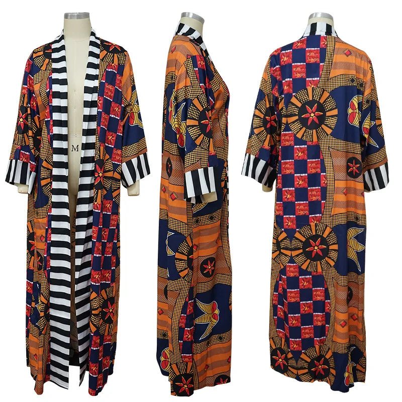 Africa Clothes for Women 2021 Dashiki Autumn Winter African Women Printing Long Shirt Cardigan Coat Dress African Dresses Women - Free Delivery Worldwide only at Flexi Africa