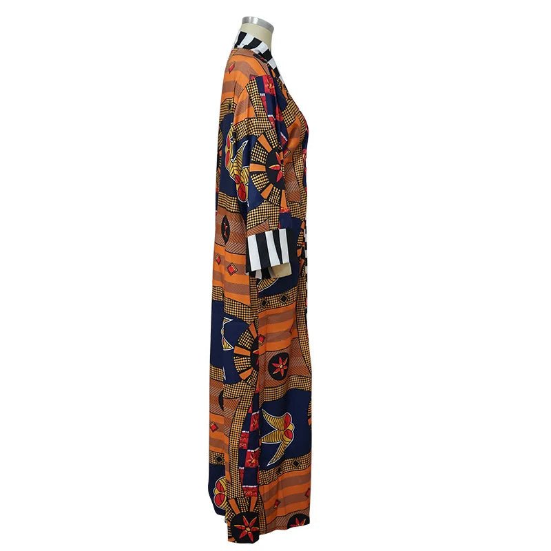 Africa Clothes for Women 2021 Dashiki Autumn Winter African Women Printing Long Shirt Cardigan Coat Dress African Dresses Women - Free Delivery Worldwide only at Flexi Africa
