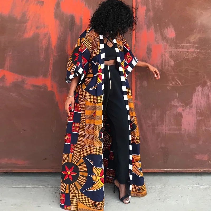 Africa Clothes for Women 2021 Dashiki Autumn Winter African Women Printing Long Shirt Cardigan Coat Dress African Dresses Women - Free Delivery Worldwide only at Flexi Africa