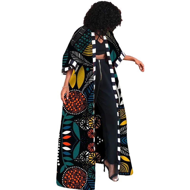Africa Clothes for Women 2021 Dashiki Autumn Winter African Women Printing Long Shirt Cardigan Coat Dress African Dresses Women - Free Delivery Worldwide only at Flexi Africa