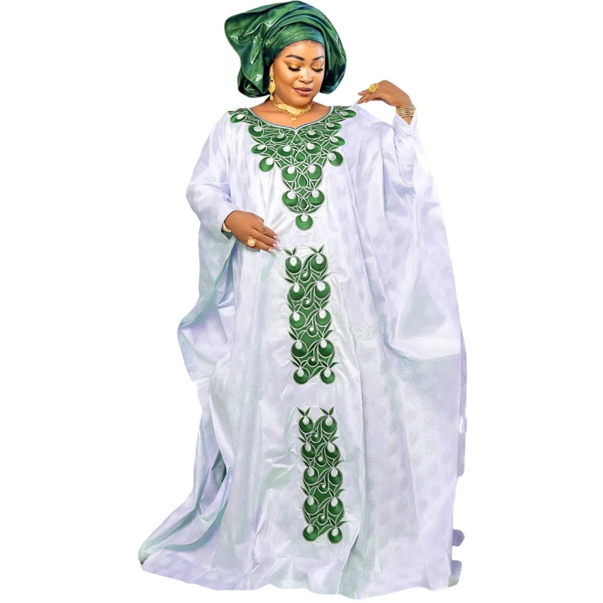 African Abaya Dress for Women – Embroidered Elegance Plus Size Church & Party Wear - Free Delivery only at Flexi Africa