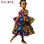 African Ankara Dress for Girls – Double - Layer Ruffles Bazin Riche Kids Party Dress - Free Delivery Worldwide only at Flexi Africa