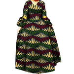 African Ankara Print Long Dress for Women – Draped Bazin Riche Dashiki Style - Free Delivery Worldwide only at Flexi Africa