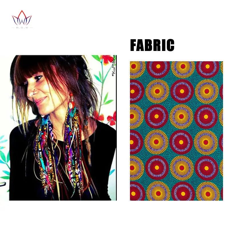 African Ankara Tassel Earrings – Handmade Boho Long Tribal Fabric Jewelry - Free Delivery Worldwide only at Flexi Africa