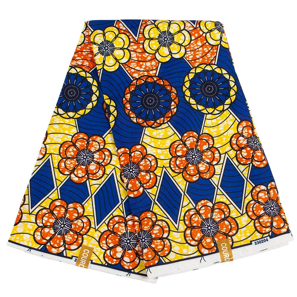 Buy African Ankara Wax Print Fabric – 100% Polyester Block Pattern Material for Sewing for only $4.31 at Flexi Africa!