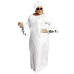 African Bazin Riche Plus Size Dress – Elegant Embroidered Party & Church Dress - Free Delivery Worldwide only at Flexi Africa