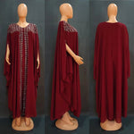 African Clothing for Women – Dashiki Chiffon Long Dress & Robe 2PC Set - Free Delivery Worldwide only at Flexi Africa