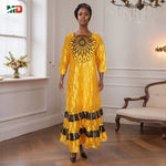 African Clothing for Women – Traditional Plus Size Floral Embroidered Dress - Free Delivery Worldwide only at Flexi Africa