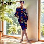 African Dashiki Ankara 2PC Dress & Headband Set – Traditional Women’s Fashion - Free Delivery Worldwide only at Flexi Africa