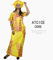 African Dress For Woman Bazin Riche Embroidery Design Up And Down 3Pieces One Set - Free Delivery Worldwide only at Flexi Africa