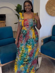 African Dresses For Women 2025 New African Clothes Dashiki Spaghetti Strap Ankara Bazin Traditional Robe Africa Long Dress - Free Delivery Worldwide only at Flexi Africa