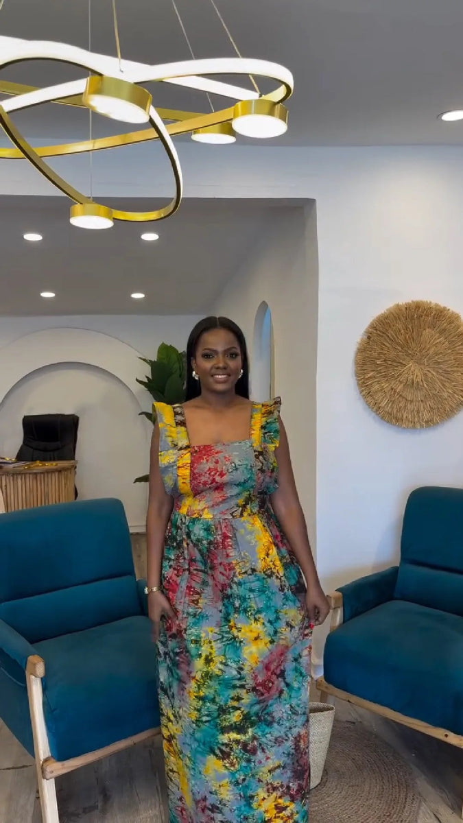 African Dresses For Women 2025 New African Clothes Dashiki Spaghetti Strap Ankara Bazin Traditional Robe Africa Long Dress - Free Delivery Worldwide only at Flexi Africa