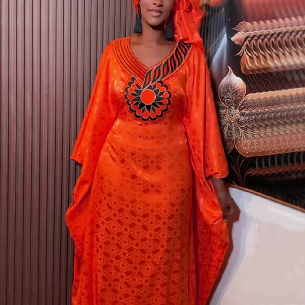 African Dresses for Women Dashiki Traditional Embroidery Bazin Gown Ankara Green Robes Nigeria Wedding Evening Party Dress - Free Delivery Worldwide only at Flexi Africa