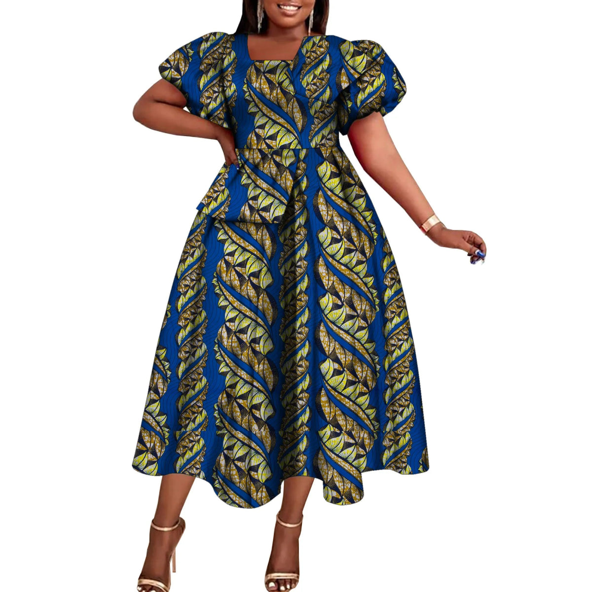 African Dresses for Women Fashion Africain Femmel Short Sleeve Dresses Dashiki Party Clothes for Women WY10485 - Free Delivery Worldwide only at Flexi Africa