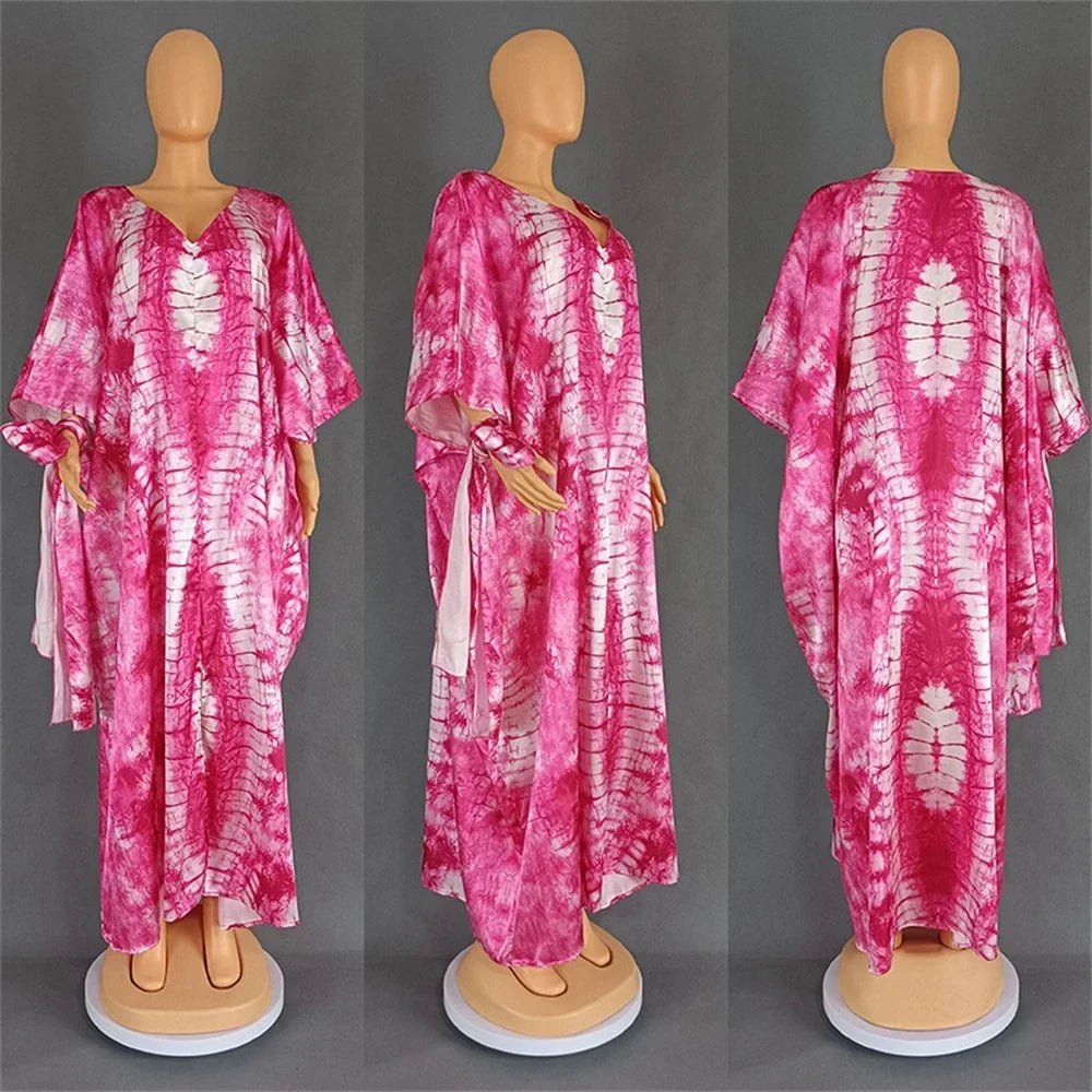 African Dresses for Women Hijab Kaftan Print Loose Boubou Robe Africa Clothes Ankara Dashiki Dubai Abaya Scarf Gown Caftan Dress - Free Delivery Worldwide only at Flexi Africa