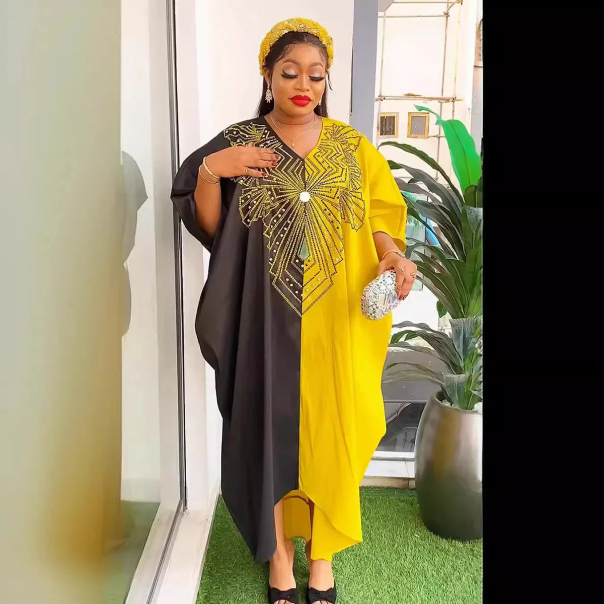 African Dresses for Women Hijab Kaftan Print Loose Boubou Robe Africa Clothes Ankara Dashiki Dubai Abaya Scarf Gown Caftan Dress - Free Delivery Worldwide only at Flexi Africa