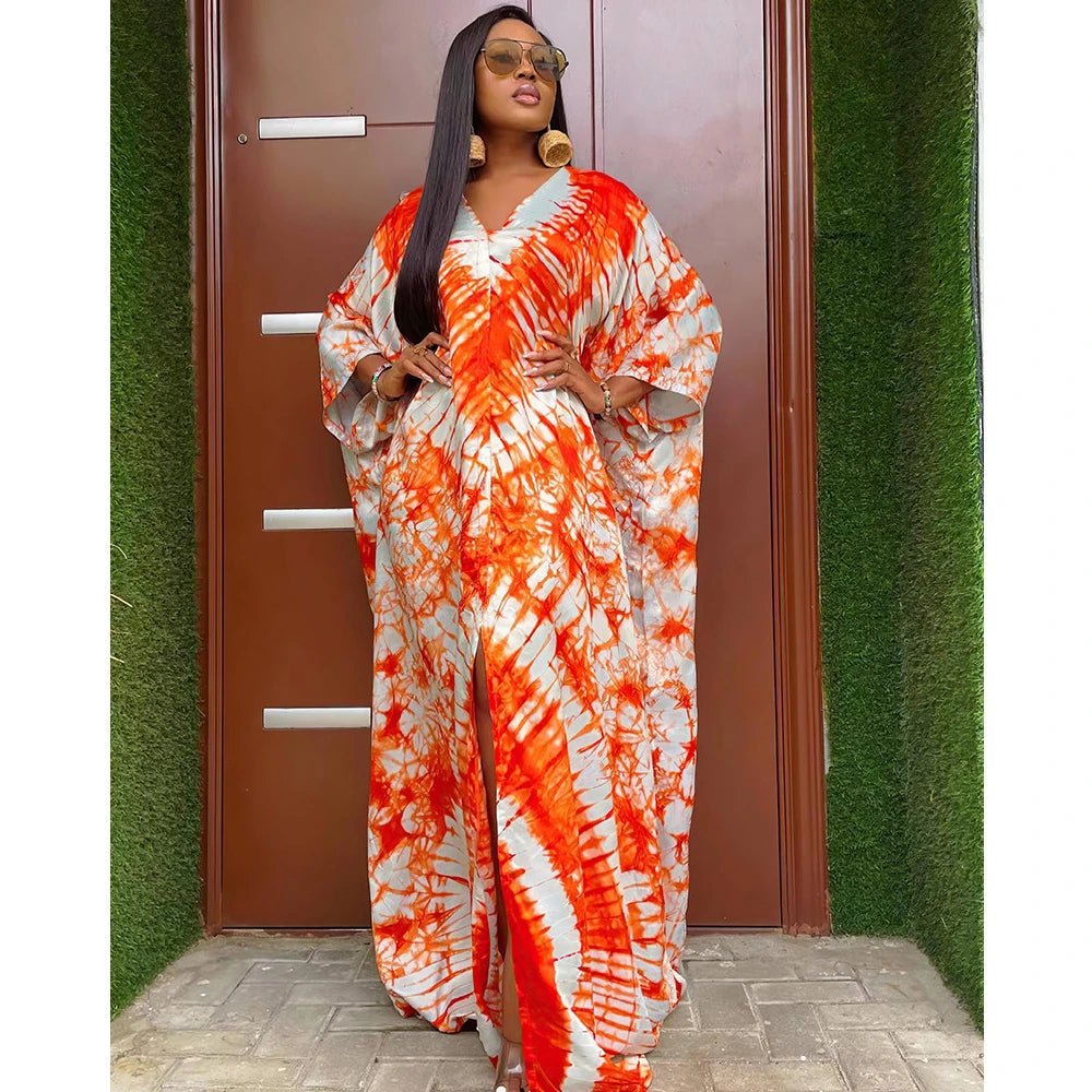 African Dresses for Women Hijab Kaftan Print Loose Boubou Robe Africa Clothes Ankara Dashiki Dubai Abaya Scarf Gown Caftan Dress - Free Delivery Worldwide only at Flexi Africa