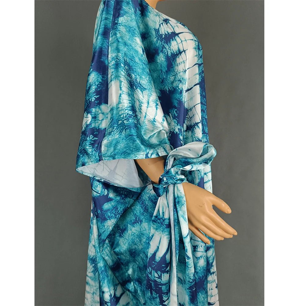 African Dresses for Women Hijab Kaftan Print Loose Boubou Robe Africa Clothes Ankara Dashiki Dubai Abaya Scarf Gown Caftan Dress - Free Delivery Worldwide only at Flexi Africa