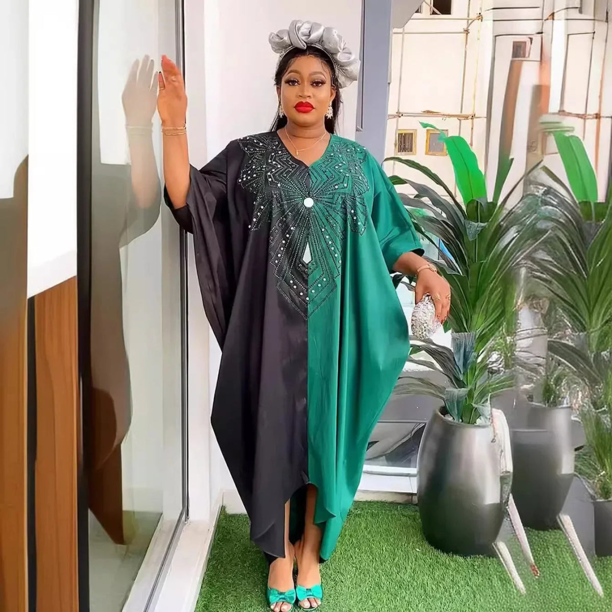 African Dresses for Women Hijab Kaftan Print Loose Boubou Robe Africa Clothes Ankara Dashiki Dubai Abaya Scarf Gown Caftan Dress - Free Delivery Worldwide only at Flexi Africa