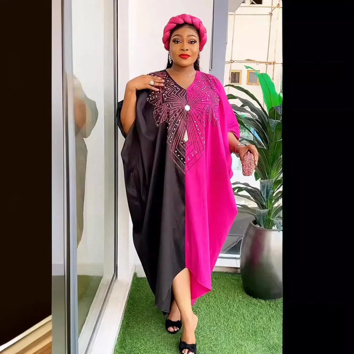 African Dresses for Women Hijab Kaftan Print Loose Boubou Robe Africa Clothes Ankara Dashiki Dubai Abaya Scarf Gown Caftan Dress - Free Delivery Worldwide only at Flexi Africa