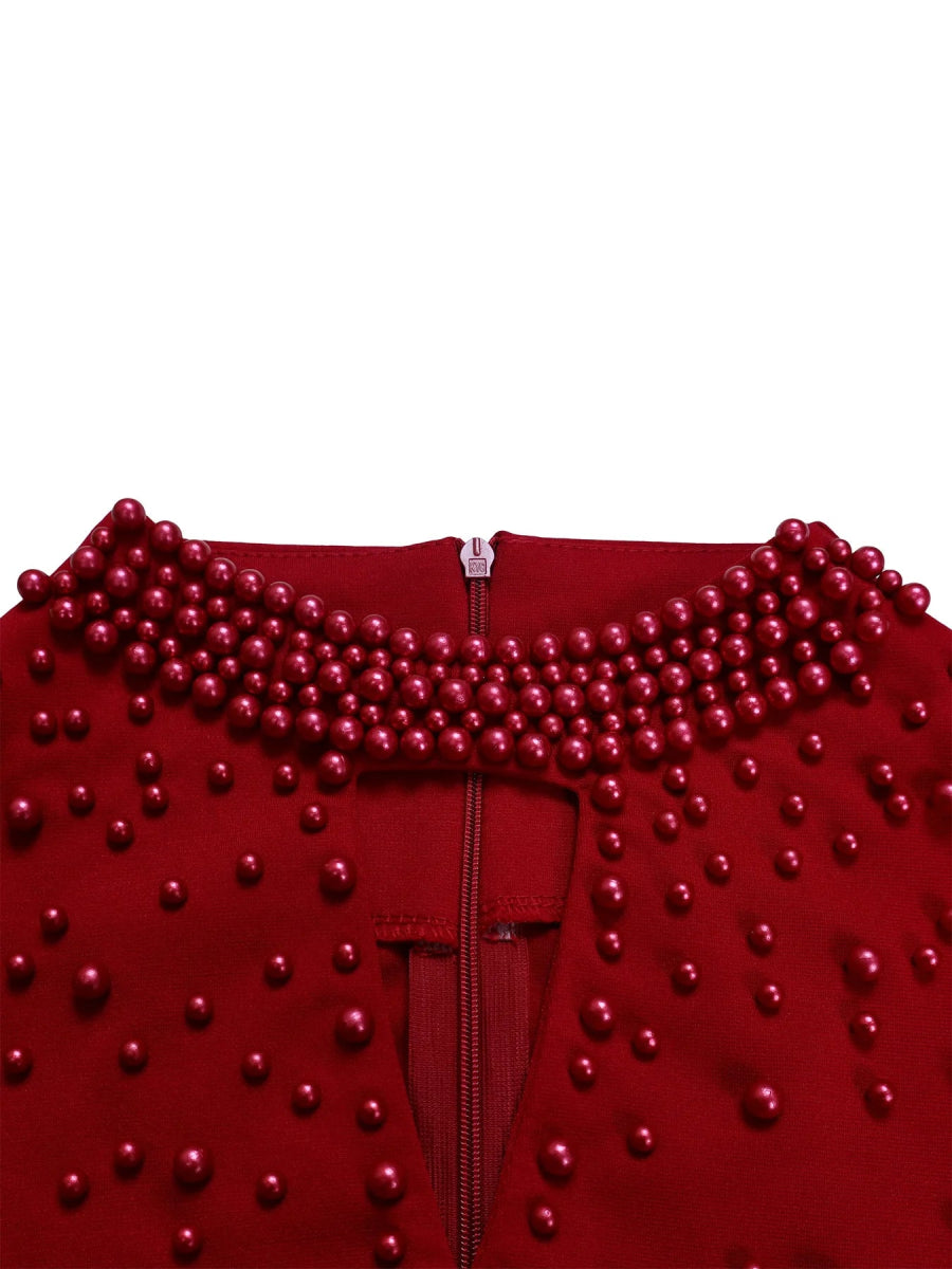 African Elegant Dress for Women Fashion High - neck Beaded Evening Dresses Slim Temperament Dress Women Long Leeve Casual Dresses - Free Delivery Worldwide only at Flexi Africa