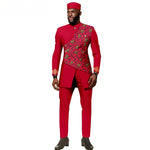 African Ethnic New Style Men's Suit - Elegant and Fitted Design - Fashionable Men's Clothing - Free Delivery Worldwide