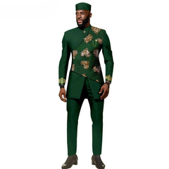 African Ethnic New Style Men's Suit - Elegant and Fitted Design - Fashionable Men's Clothing - Free Delivery Worldwide
