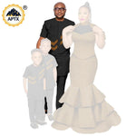 African Family Matching Outfits – Dashiki Women’s Long Mermaid Dress with Men & Boys Shirt and Pant Sets, - Free Delivery Worldwide only at Flexi Africa