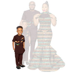 African Family Matching Outfits – Dashiki Women’s Long Mermaid Dress with Men & Boys Shirt and Pant Sets, - Free Delivery Worldwide only at Flexi Africa