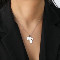 African Heart Stainless Steel Necklace: Symbolic South Africa Map Pendant - Flexi Africa - Free Delivery www.flexiafrica.com