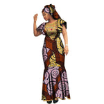 African Luxury Ankara Gown – Stylish Bodycon Maxi Dress for Party, Wedding, and Formal Events - Free Delivery Worldwide