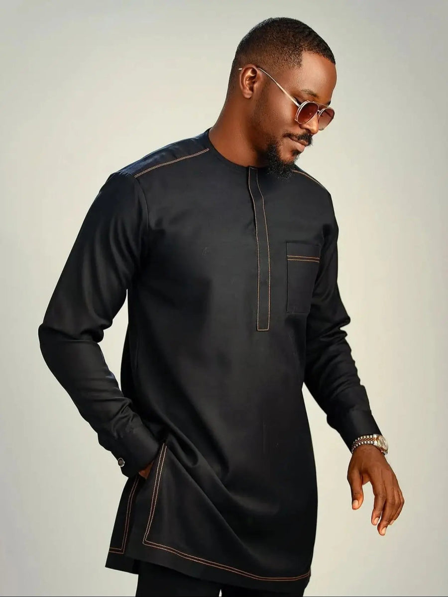 African Men Traditional Outfit Nigeria Africa Luxury Fashion Clothes Men'S T-Shirt Polo Shirts 2 Piece Sets - Free Delivery Worldwide only at Flexi Africa