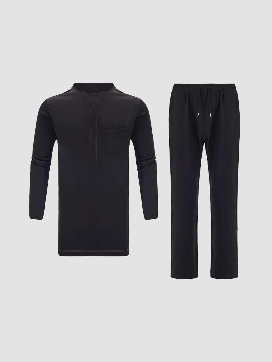 African Men Traditional Outfit Nigeria Africa Luxury Fashion Clothes Men'S T-Shirt Polo Shirts 2 Piece Sets - Free Delivery Worldwide only at Flexi Africa