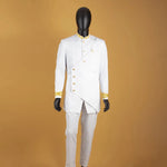 African Men’s Slim - Fit Suit Set – Double - Breasted Embroidered Blazer & Matching Trousers, Full - Sleeve Formal Business Attire - Free Delivery Worldwide only at Flexi Africa