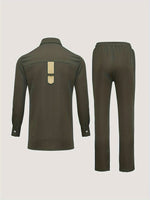 African Men’s Stripe Pattern Outfit Set – Long Sleeve Cultural Robe & Matching Drawstring Pants - Free Delivery Worldwide only at Flexi Africa