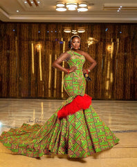 African mermaid dress, African mermaid skirt, Ankara maxi mermaid gown - Free Delivery Worldwide only at Flexi Africa